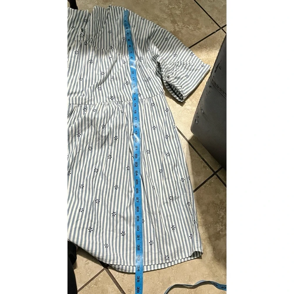 Madewell v-neck tiered mini dress coastal blue - Picture 6 of 8